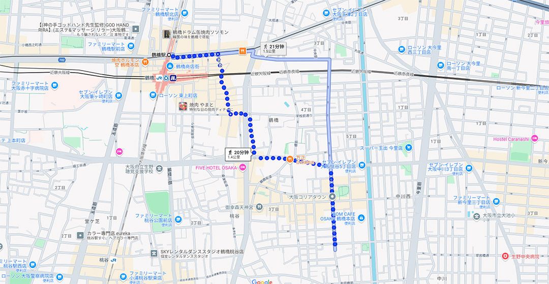 近鉄鶴橋駅からコリアタウン