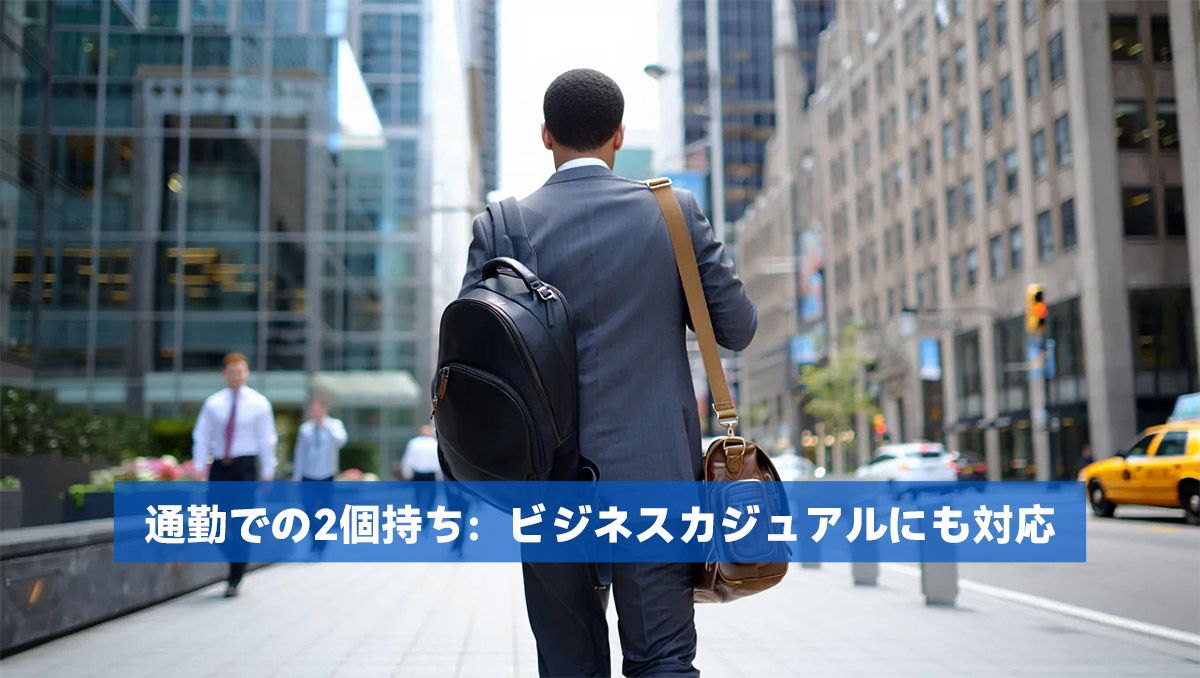 通勤での2個持ち:ビジネスカジュアルにも対応