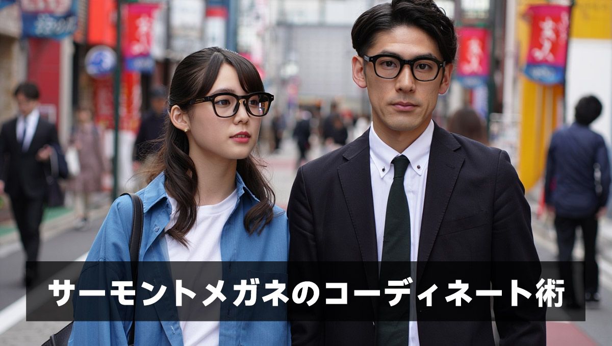 サーモントメガネのコーディネート術