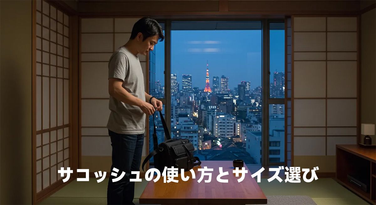 サコッシュの使い方とサイズ選び